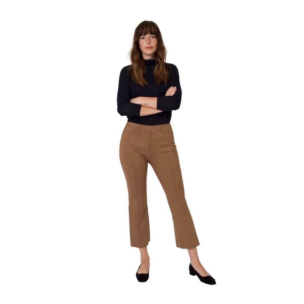 Ann Mashburn Faux Suede Flare Pants Brown Boho Western Indie‎ Sleaze S